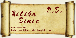 Milika Dinić vizit kartica